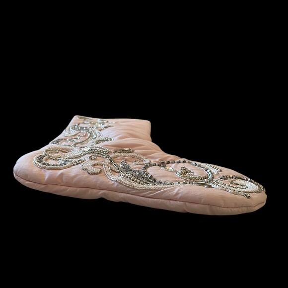NEW Neiman Marcus Blush Pink Beaded Christmas Stocking Luxury Holiday Decor - Picture 9 of 15